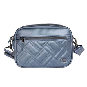 Super Coupe 2 Satin Luxe Convertible Crossbody Bag- Metallic Blue Moon NWT